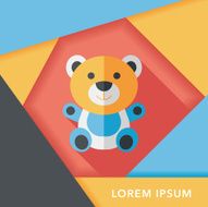 teddy bear flat icon with long shadow eps 10 N5