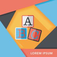 ABC blocks flat icon with long shadow eps10 N10