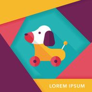toy dog flat icon with long shadow eps 10 N17