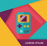 Handheld game flat icon with long shadow eps 10 N16