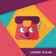 toy phone flat icon with long shadow eps10 N20