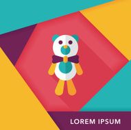 teddy bear flat icon with long shadow eps10 N19