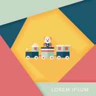 Train toy flat icon with long shadow EPS 10 N26