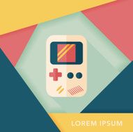 Handheld game flat icon with long shadow eps 10 N17