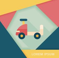 toy car flat icon with long shadow eps10 N35