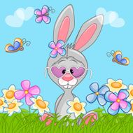 Bunny with flowers N2