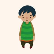 family boy character flat icon elements background eps10 N13