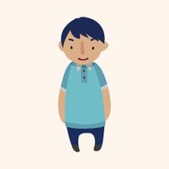 family boy character flat icon elements background eps10 N14