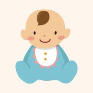 family baby character flat icon elements background eps10 N3