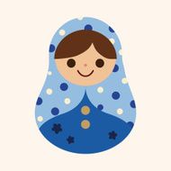 Matryoshka Russian traditional wooden doll vector pattern fl N29