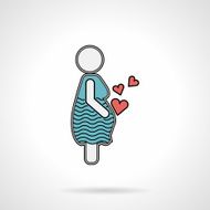 Pregnant woman flat vector icon