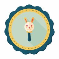 baby Rattle flat icon with long shadow eps10 N84