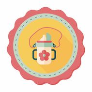 kid water bottle flat icon with long shadow EPS 10 N17
