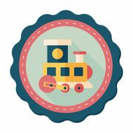 Train toy flat icon with long shadow EPS 10 N27