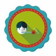 Birthday party flat icon with long shadow eps10Birthday fl N3