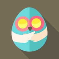 Easter owl egg shaped