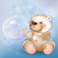 Bear blows bubbles