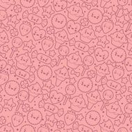 Seamless kawaii pattern with cute cakes N2