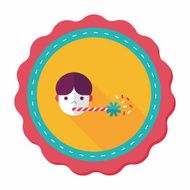 Birthday party boy flat icon with long shadow eps10 N31