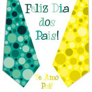 Bright bubble tie &#039;Happy Father&#039;s Day&#039; neck card N2