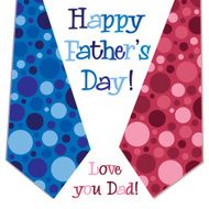 Bright bubble tie &#039;Happy Father&#039;s Day&#039; neck card N4