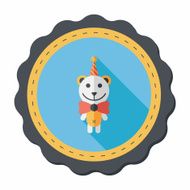 birthday teddy bear flat icon with long shadow eps10 N23