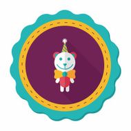 birthday teddy bear flat icon with long shadow eps10 N24