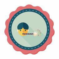 Birthday party boy flat icon with long shadow eps10 N33