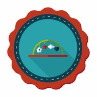 Baby crib hanging toy flat icon with long shadow eps10 N15