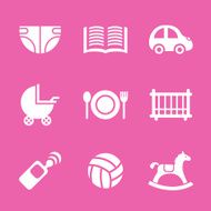 baby icons set vector N3