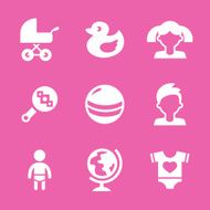 baby icons set vector N4