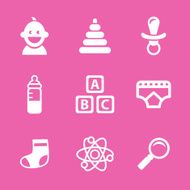 baby icons set vector N5