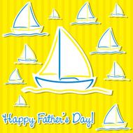 Bright Father&#039;s Day sailing boat cards in vector format