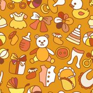 Baby Toys and Elements Seamless Pattern