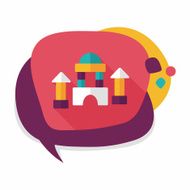 brick house flat icon with long shadow N36
