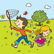 Kids in spring