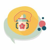 kid water bottle flat icon with long shadow EPS 10 N18