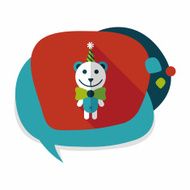 birthday teddy bear flat icon with long shadow eps10 N32