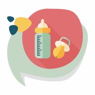 Baby bottle flat icon with long shadow EPS 10 N27
