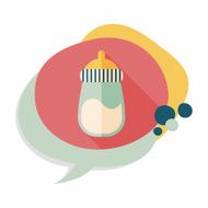 Baby bottle flat icon with long shadow EPS 10 N28
