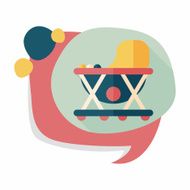 Baby walker flat icon with long shadow eps10 N26