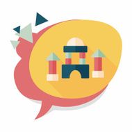 brick house flat icon with long shadow N37