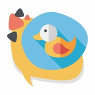 Duck toy flat icon with long shadow eps 10 N26