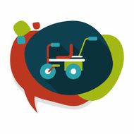 Child bike flat icon with long shadow eps10 N7