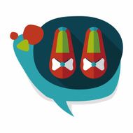 baby booties flat icon with long shadow N26
