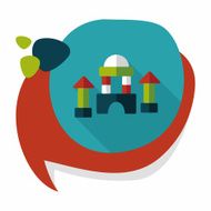 brick house flat icon with long shadow N39