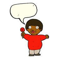 cartoon fat child with speech bubble N6