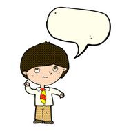 cartoon boy with idea speech bubble N5