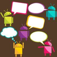 Robots talking stickers