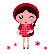 Little Red riding hood isolated on white